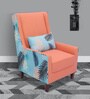 Florian Fabric Wing Chair in Orange Colour