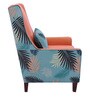 Florian Fabric Wing Chair in Orange Colour