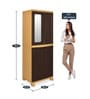Freedom Plastic Kids 2 Door  Wardrobe with Mirror In Weather Brown & Biscuit Colour