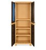Freedom Plastic Kids 2 Door  Wardrobe with Mirror In Weather Brown & Biscuit Colour