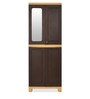 Freedom Plastic Kids 2 Door  Wardrobe with Mirror In Weather Brown & Biscuit Colour