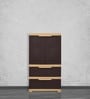 Freedom Plastic Kids 2 Door Medium Wardrobe In Weather Brown & Biscuit Colour