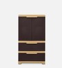 Freedom Plastic Kids 2 Door Medium Wardrobe In Weather Brown & Biscuit Colour