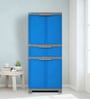 Freedom Plastic Kids 2 Door Medium Wardrobe In Blue & Grey Colour