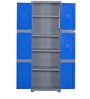Freedom Plastic Kids 2 Door Large Wardrobe In Blue & Grey Colour