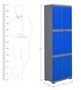 Freedom Plastic Kids 2 Door Large Wardrobe In Blue & Grey Colour