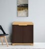 Freedom Plastic Kids 2 Door Narrow Wardrobe In Weather Brown & Biscuit Colour
