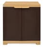Freedom Plastic Kids 2 Door Narrow Wardrobe In Weather Brown & Biscuit Colour