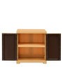 Freedom Plastic Kids 2 Door Narrow Wardrobe In Weather Brown & Biscuit Colour