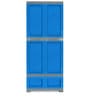 Freedom Plastic Kids 2 Door Medium Wardrobe In Blue & Grey Colour