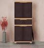 Freedom Plastic Kids 2 Door Large Wardrobe In Weather Brown & Biscuit Colour