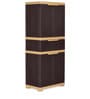 Freedom Plastic Kids 2 Door Large Wardrobe In Weather Brown & Biscuit Colour