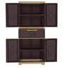 Freedom Plastic Kids 2 Door Large Wardrobe In Weather Brown & Biscuit Colour