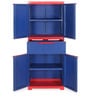 Freedom Plastic Kids 2  Door Wardrobe in Blue & Red Colour