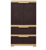 Freedom Plastic Kids 2 Door Medium Wardrobe In Weather Brown & Biscuit Colour