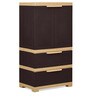 Freedom Plastic Kids 2 Door Medium Wardrobe In Weather Brown & Biscuit Colour