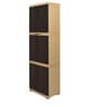 Freedom Plastic Kids 3 Tier Wardrobe In Weather Brown & Biscuit Colour