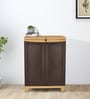 Freedom Plastic Kids 2 Door Small Wardrobe In Weather Brown & Biscuit Colour