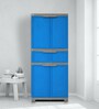 Freedom Plastic Kids 2 Door Medium Wardrobe In Blue & Grey Colour