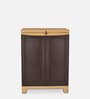 Freedom Plastic Kids 2 Door Small Wardrobe In Weather Brown & Biscuit Colour