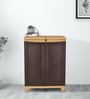 Freedom Plastic Kids 2 Door Small Wardrobe In Weather Brown & Biscuit Colour