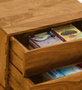 Freemont Sheesham Wood Bedside Chest In Rustic Teak Finish