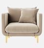 Frejol Velvet 1 Seater Sofa In Cream Colour