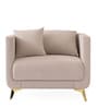 Frejol Velvet 1 Seater Sofa In Cream Colour