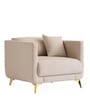 Frejol Velvet 1 Seater Sofa In Cream Colour
