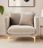 Frejol Velvet 1 Seater Sofa In Cream Colour