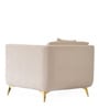 Frejol Velvet 1 Seater Sofa In Cream Colour