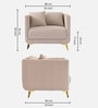 Frejol Velvet 1 Seater Sofa In Cream Colour