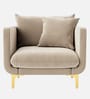 Frejol Velvet 1 Seater Sofa In Cream Colour