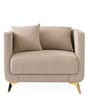 Frejol Velvet 1 Seater Sofa In Cream Colour