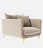 Frejol Velvet 1 Seater Sofa In Cream Colour