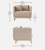 Frejol Velvet 1 Seater Sofa In Cream Colour
