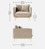 Frejol Velvet 1 Seater Sofa In Cream Colour