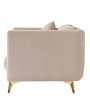 Frejol Velvet 1 Seater Sofa In Cream Colour
