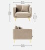 Frejol Velvet 1 Seater Sofa In Cream Colour