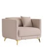 Frejol Velvet 1 Seater Sofa In Cream Colour