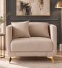 Frejol Velvet 1 Seater Sofa In Cream Colour