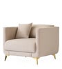 Frejol Velvet 1 Seater Sofa In Cream Colour
