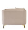 Frejol Velvet 1 Seater Sofa In Cream Colour