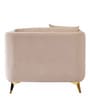 Frejol Velvet 1 Seater Sofa In Cream Colour