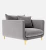 Frejol Velvet 1 Seater Sofa In Grey Colour
