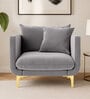 Frejol Velvet 1 Seater Sofa In Grey Colour