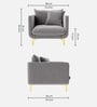 Frejol Velvet 1 Seater Sofa In Grey Colour