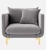 Frejol Velvet 1 Seater Sofa In Grey Colour