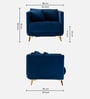 Frejol Velvet 1 Seater Sofa In Navy Blue Colour