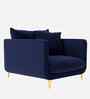 Frejol Velvet 1 Seater Sofa In Navy Blue Colour